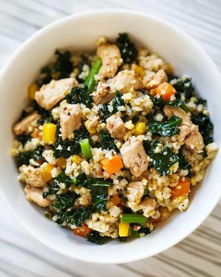 Homemade Cauliflower Fried Rice with Kale & Chicken Recipe photo