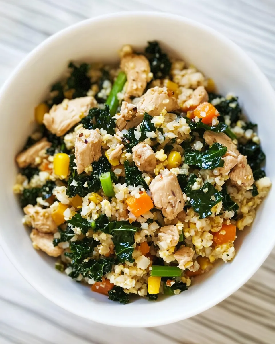 Homemade Cauliflower Fried Rice with Kale & Chicken Recipe photo