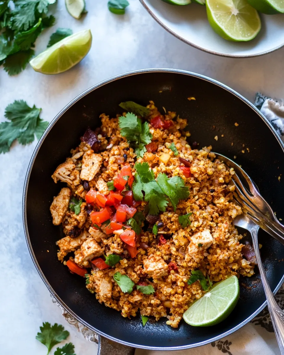 Easy Cauliflower Rice Turkey Taco Skillet photo