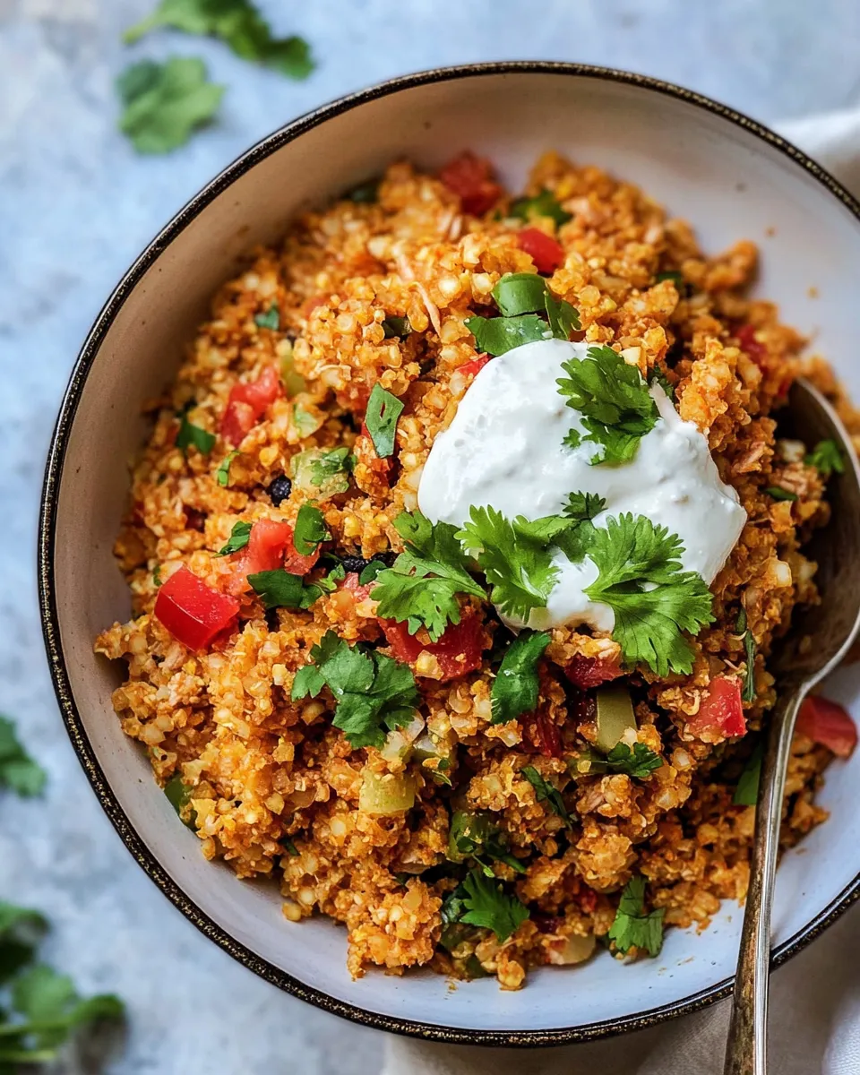 Delicious Cauliflower Rice Turkey Taco Skillet recipe image