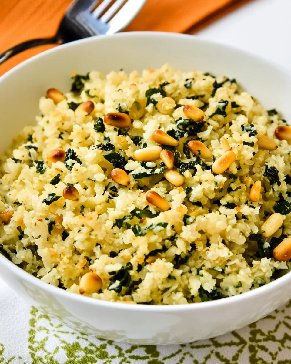 Classic Cauliflower Rice with Basil, Parmesan, and Pine Nuts image