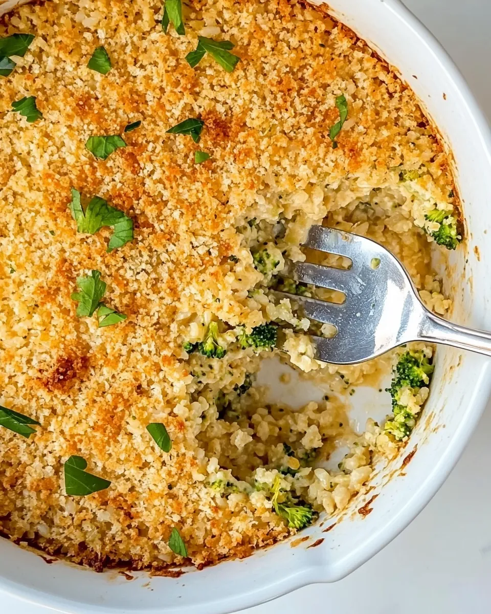 Easy Cheesy Broccoli Rice Casserole food shot