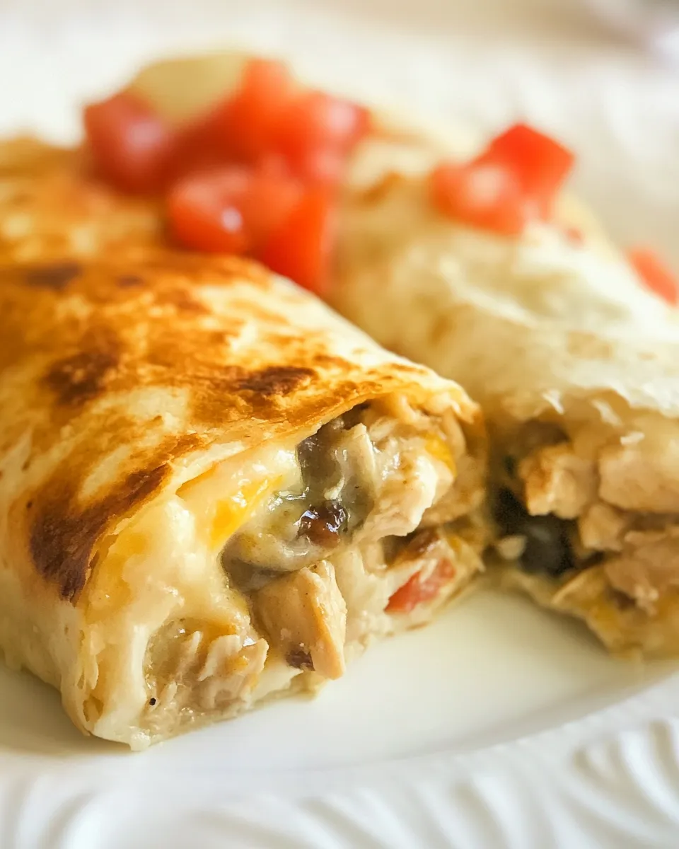 Homemade Cheesy Chicken Burritos Recipe photo
