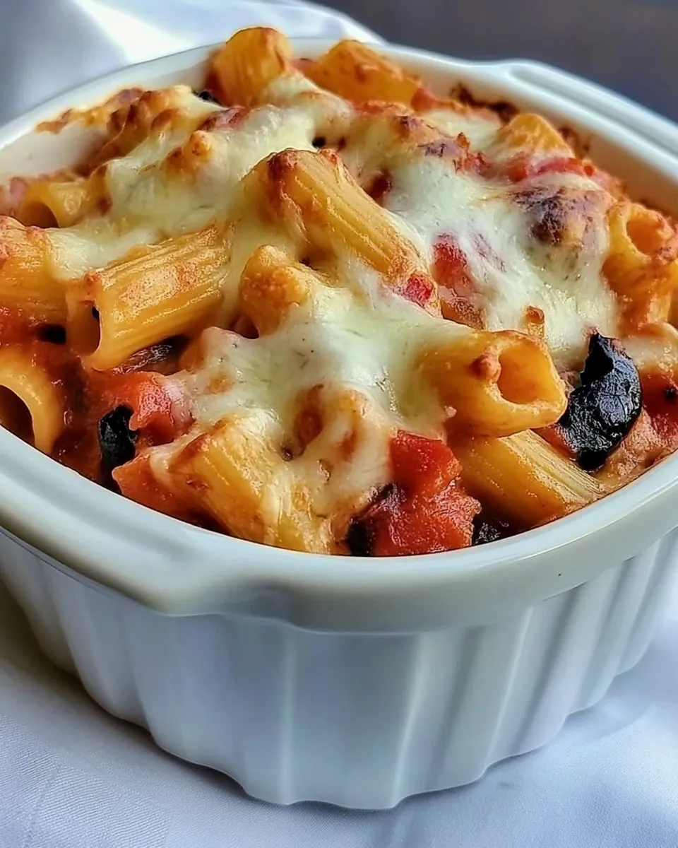 Delicious Cheesy Pasta Bake with Tomatoes and Havarti image