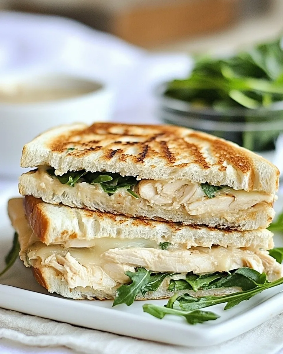 Classic Chicken Arugula Provolone Panini with Chipotle image