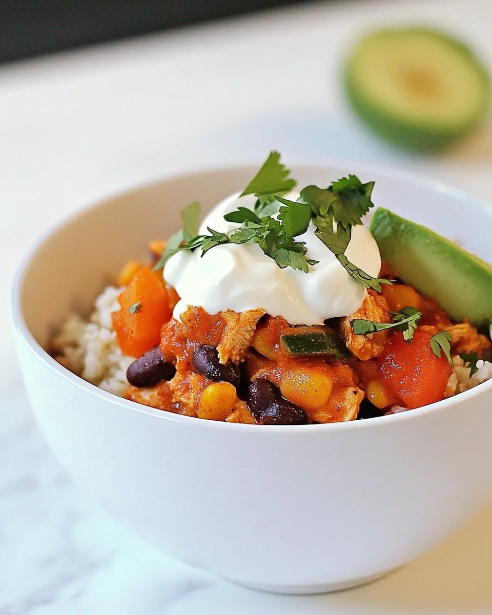 Easy Chicken Enchilada Bowl food shot