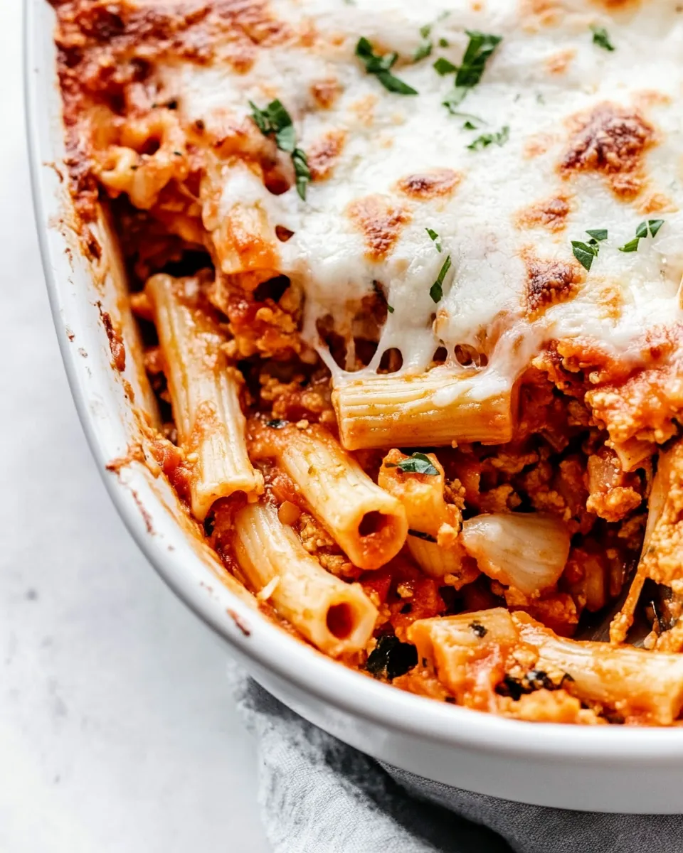 Classic Chicken Parmesan Baked Ziti dish photo
