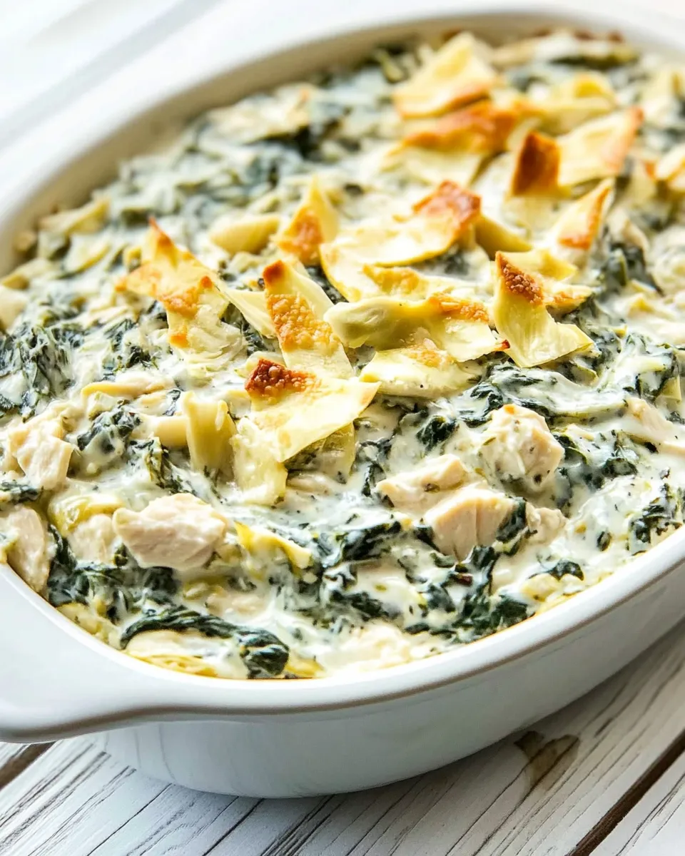 Classic Chicken Spinach Artichoke Dip dish photo