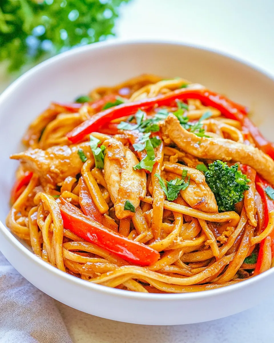 Easy Chicken Stir Fry with Noodles food shot