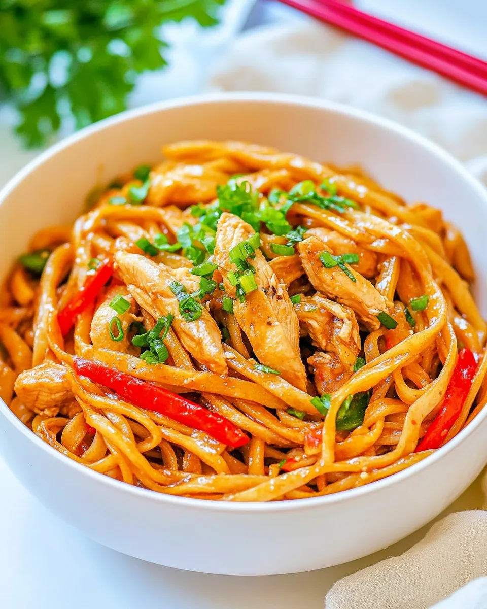Delicious Chicken Stir Fry with Noodles plate image