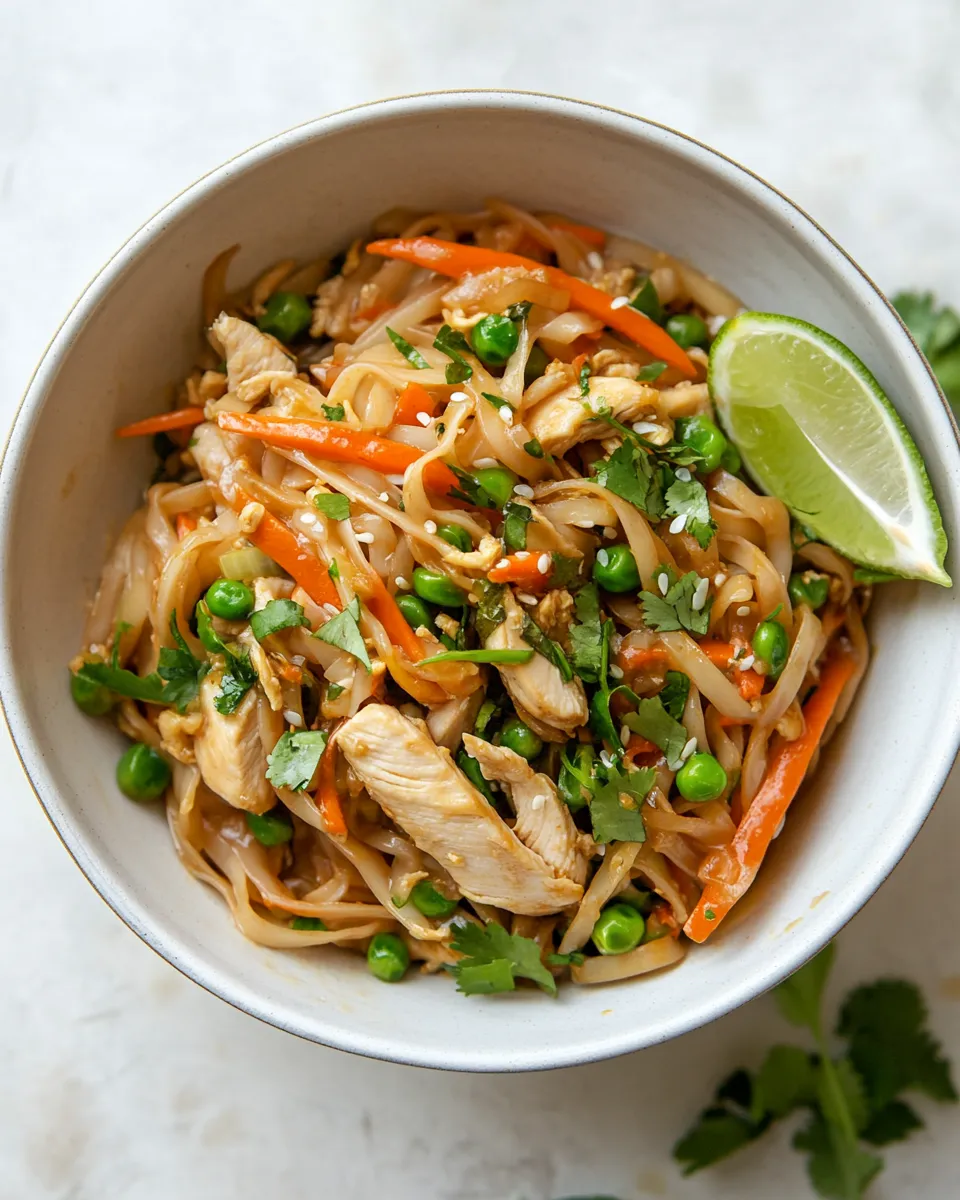 Delicious Chicken Stir Fry with Rice Noodles image