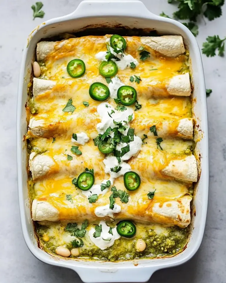 Homemade Chicken and White Bean Enchiladas with Creamy Salsa Verde recipe photo