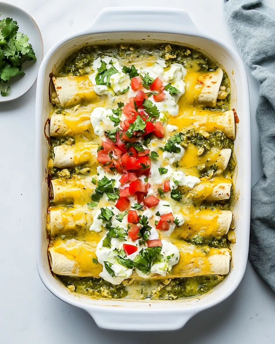 Easy Chicken and White Bean Enchiladas with Creamy Salsa Verde food shot