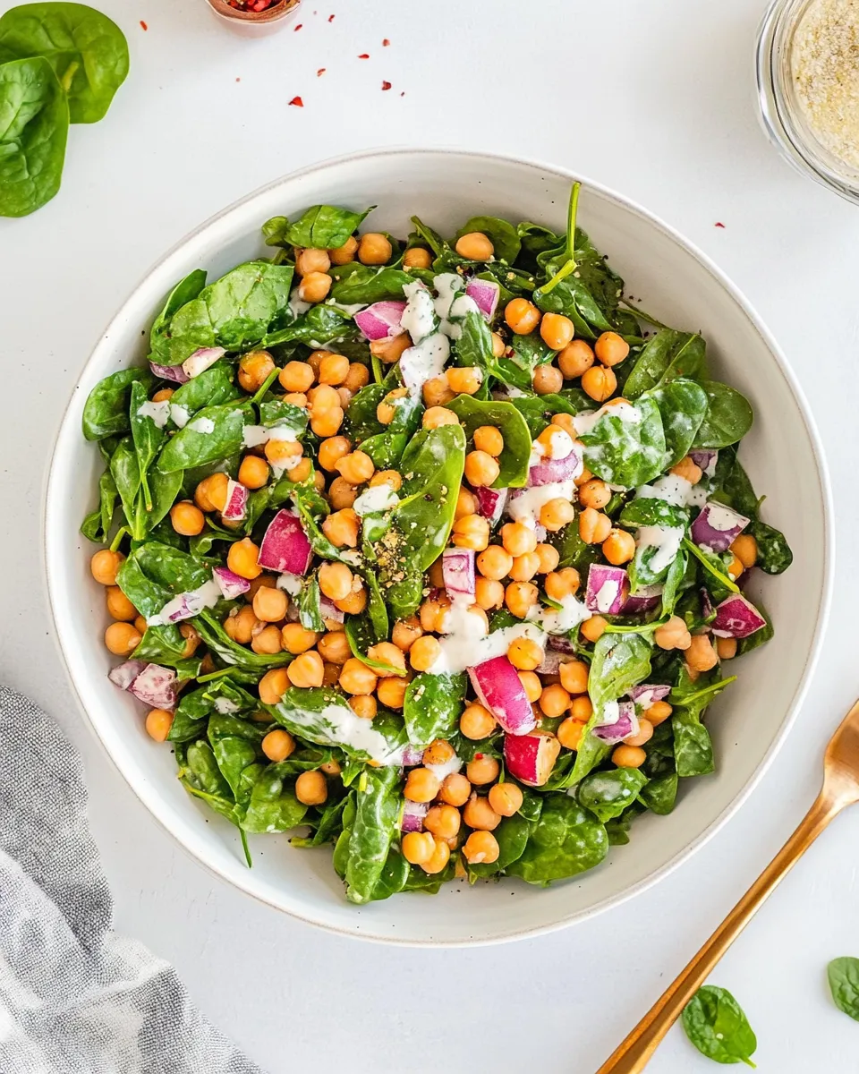 Classic Chickpea and Spinach Salad with Cumin Dressing dish photo
