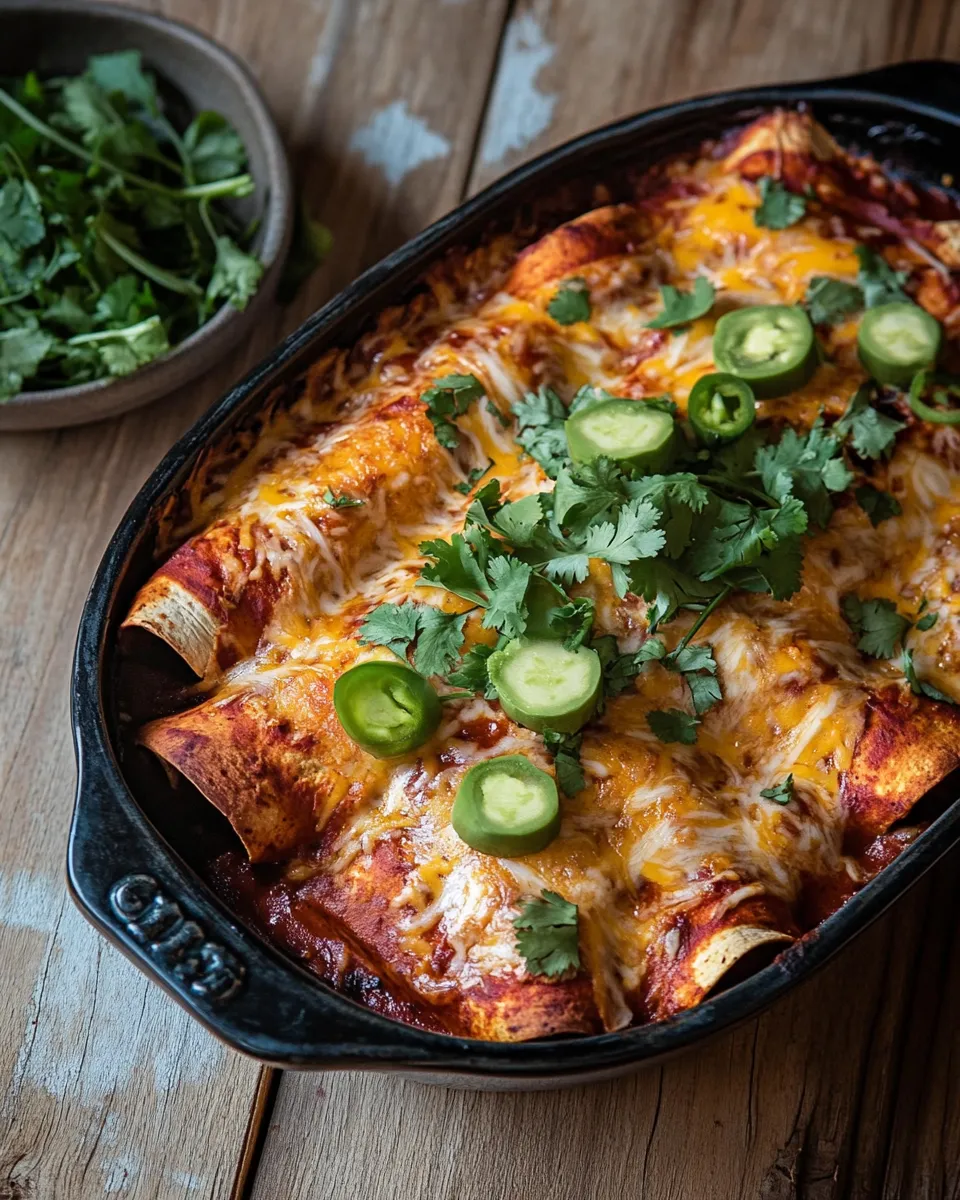 Delicious Chipotle chicken enchiladas plate image