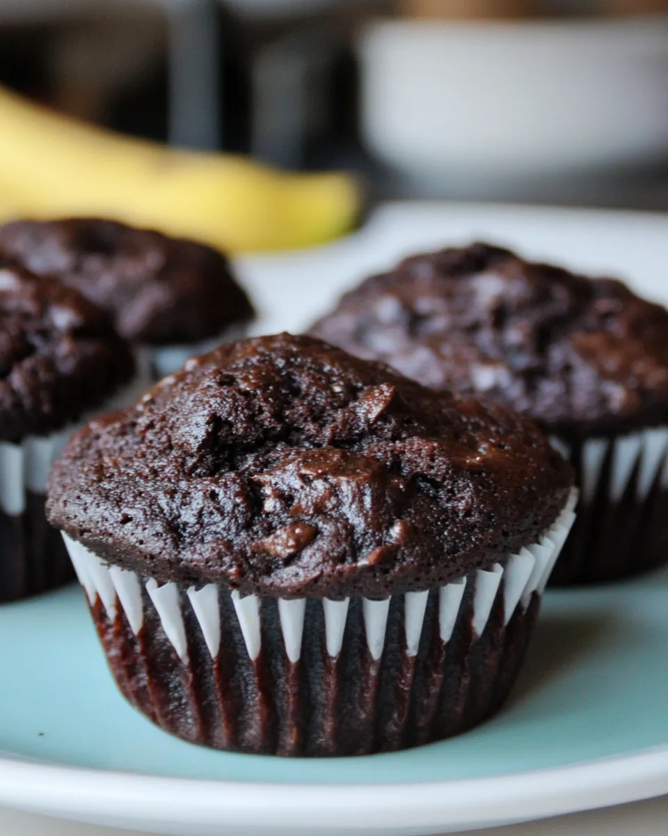 Homemade Chocolate Banana Bread Muffins. recipe photo