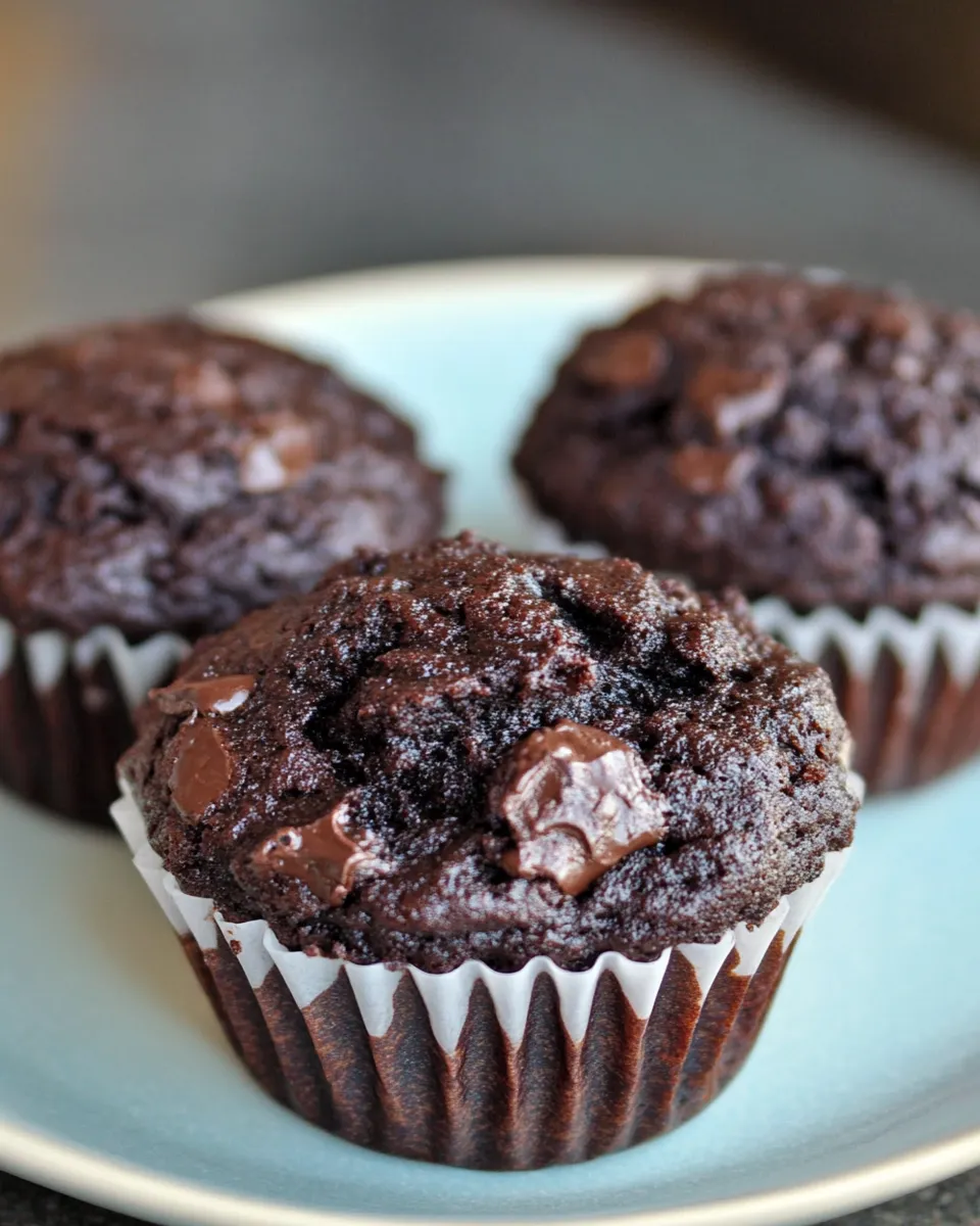 Easy Chocolate Banana Bread Muffins. food shot