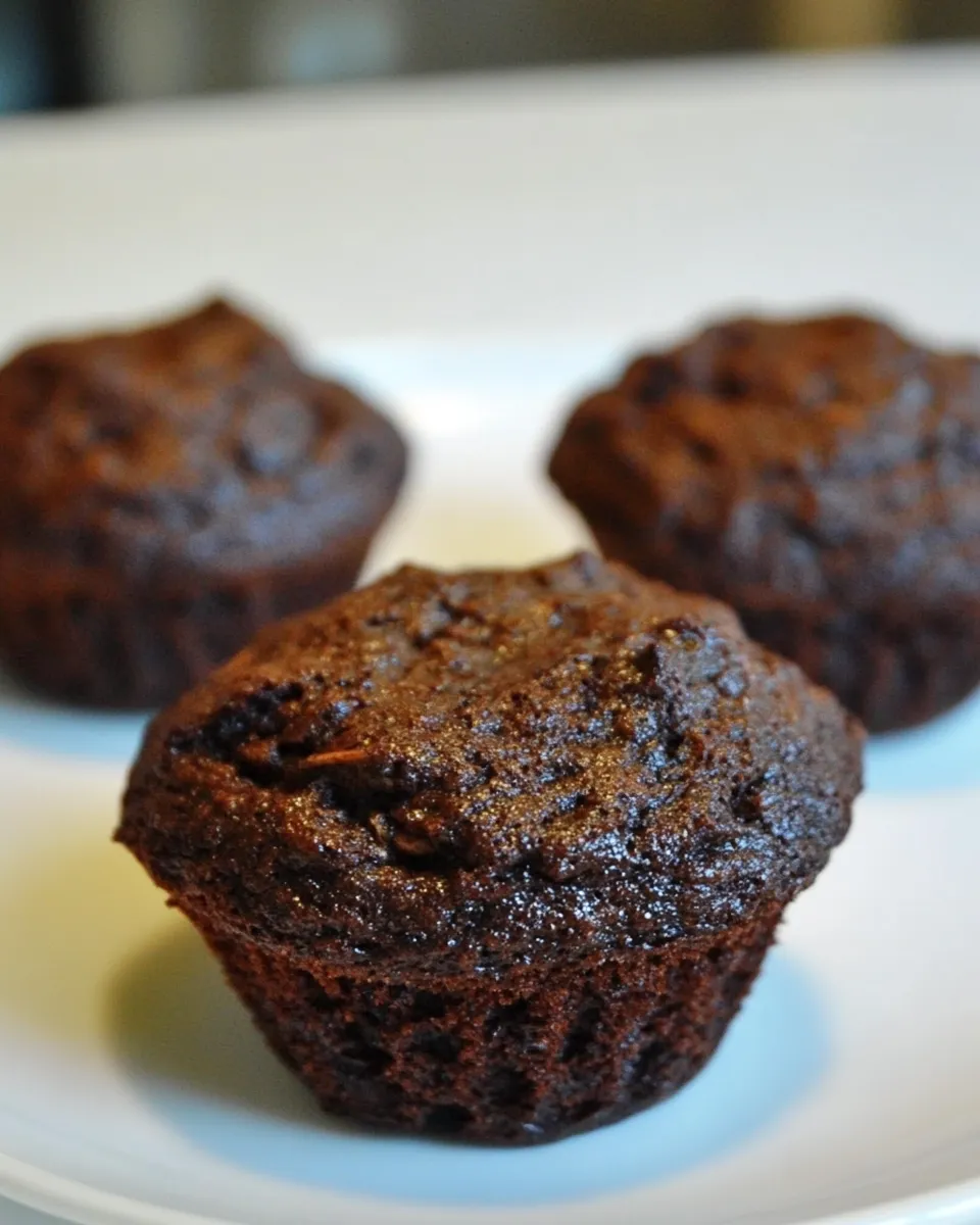 Delicious Chocolate Banana Bread Muffins. plate image