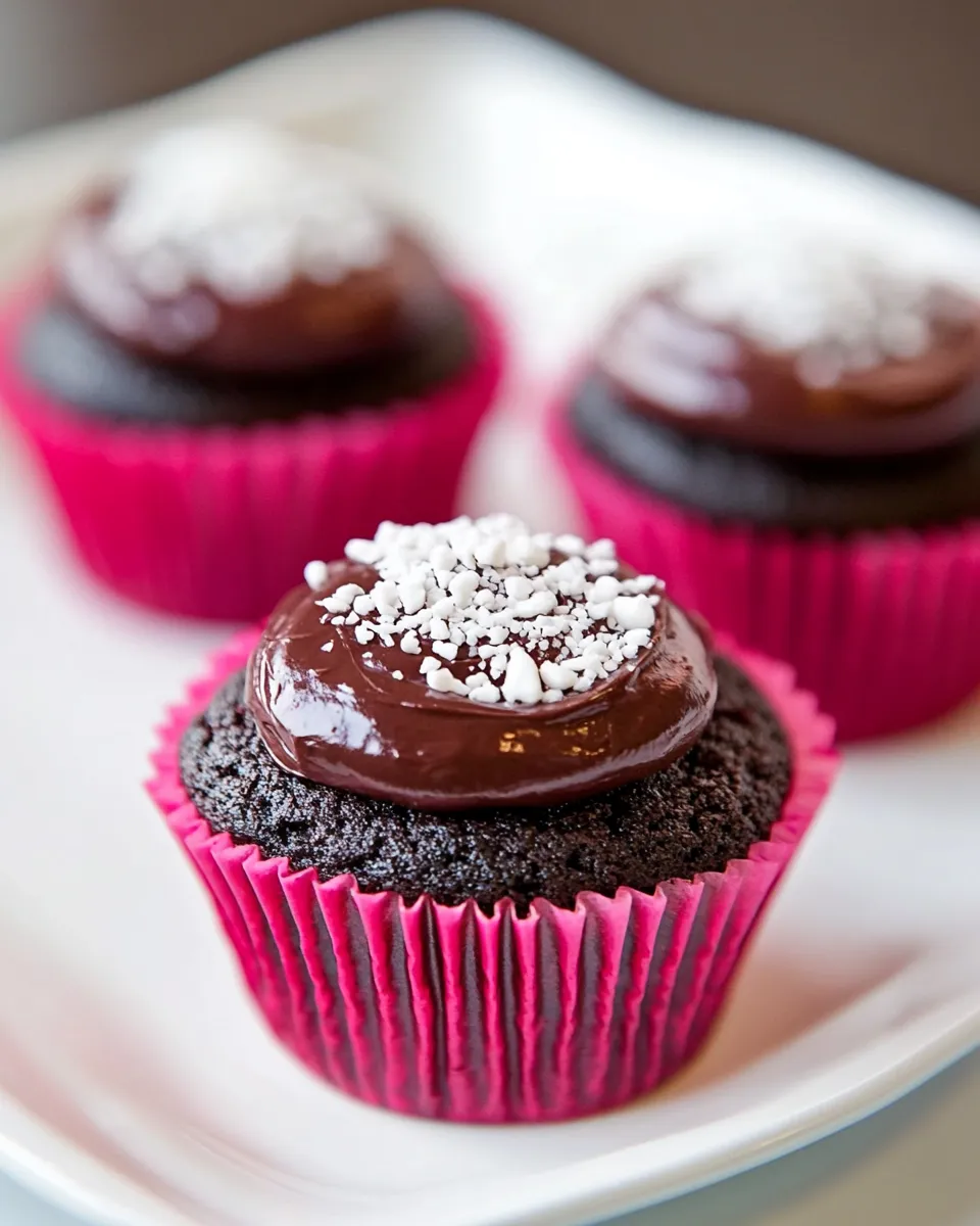 Easy Chocolate Beet Cupcakes with Ganache and Marshmallow Filling recipe photo
