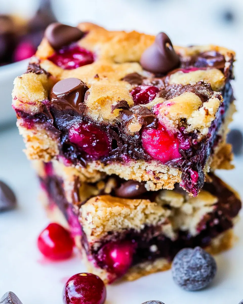 Homemade Chocolate Chip Cherry Bars photo