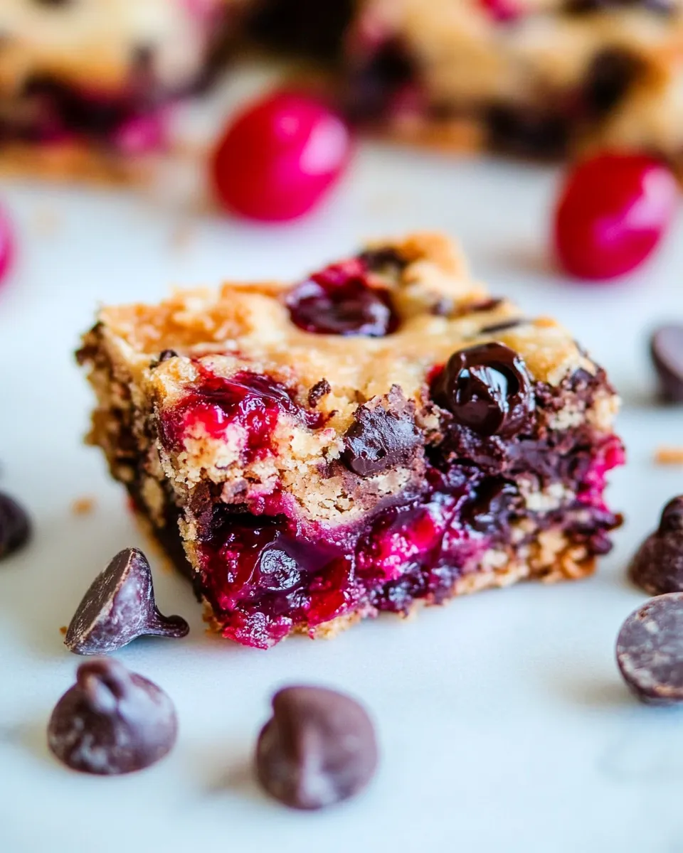 Easy Chocolate Chip Cherry Bars recipe photo