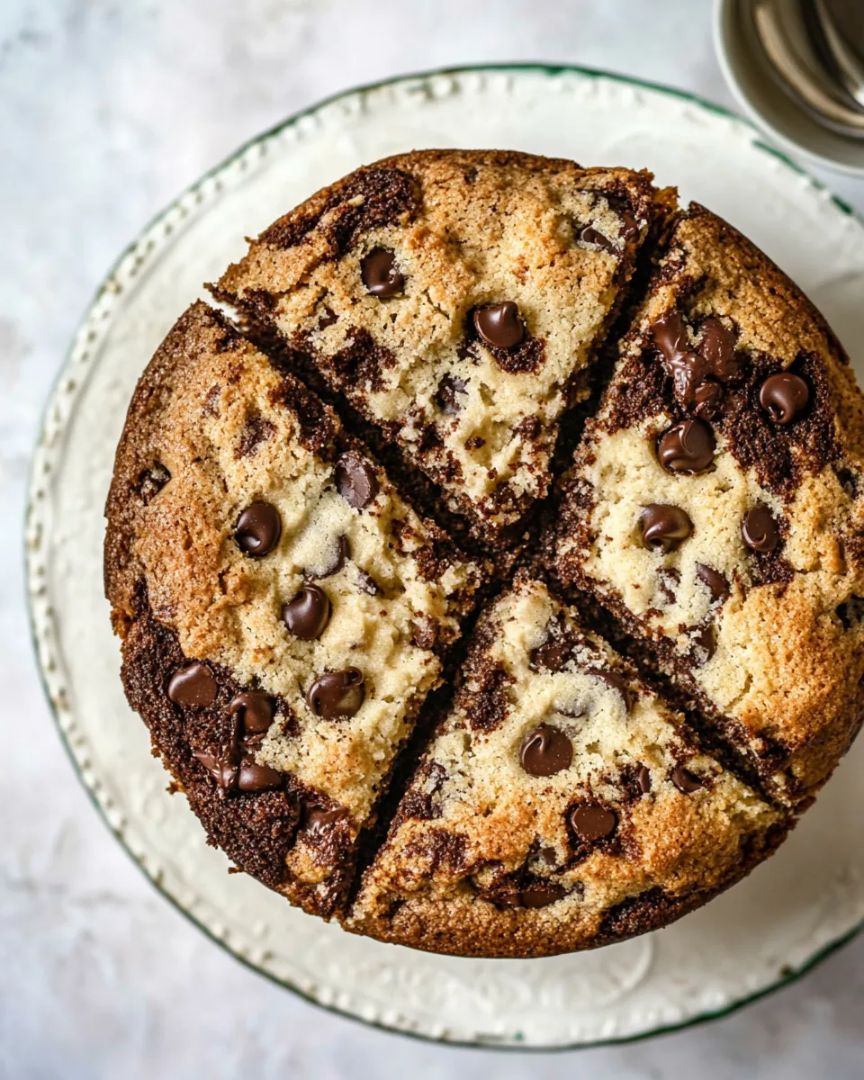 Sweet Chocolate Chip Cookie Coffee Cake. food shot