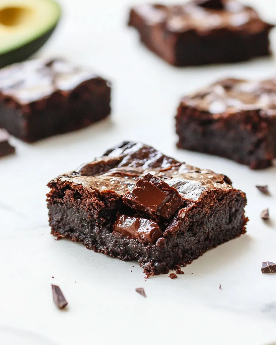 Delicious Chocolate Chunk Avocado Brownies shot