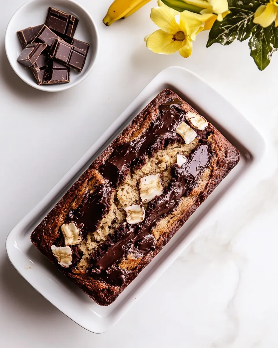 Homemade Chocolate Chunk Coconut Banana Bread. recipe photo