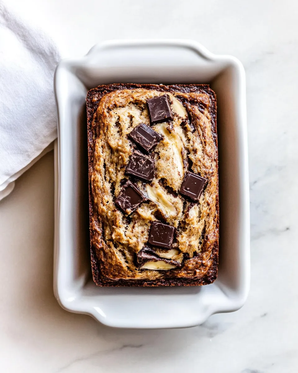 Delicious Chocolate Chunk Coconut Banana Bread. plate image