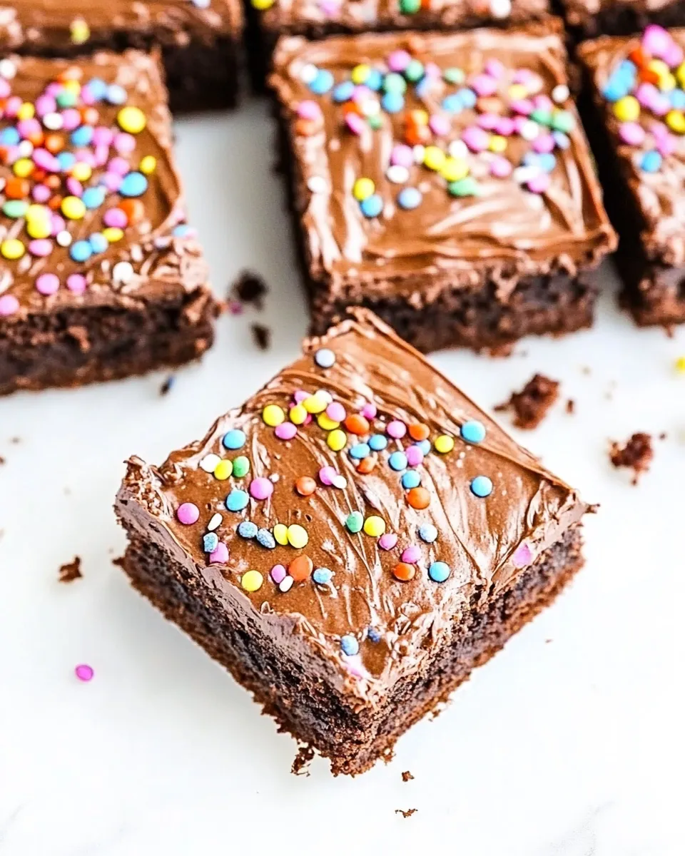 Easy Chocolate Frosted Brownies shot