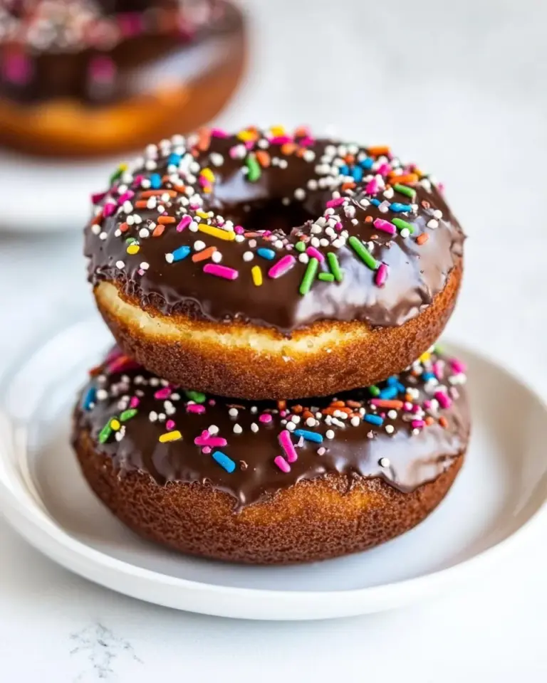 Homemade Chocolate Frosted Cake Donuts. recipe photo