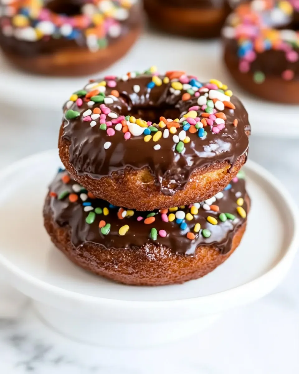 Classic Chocolate Frosted Cake Donuts. dish photo