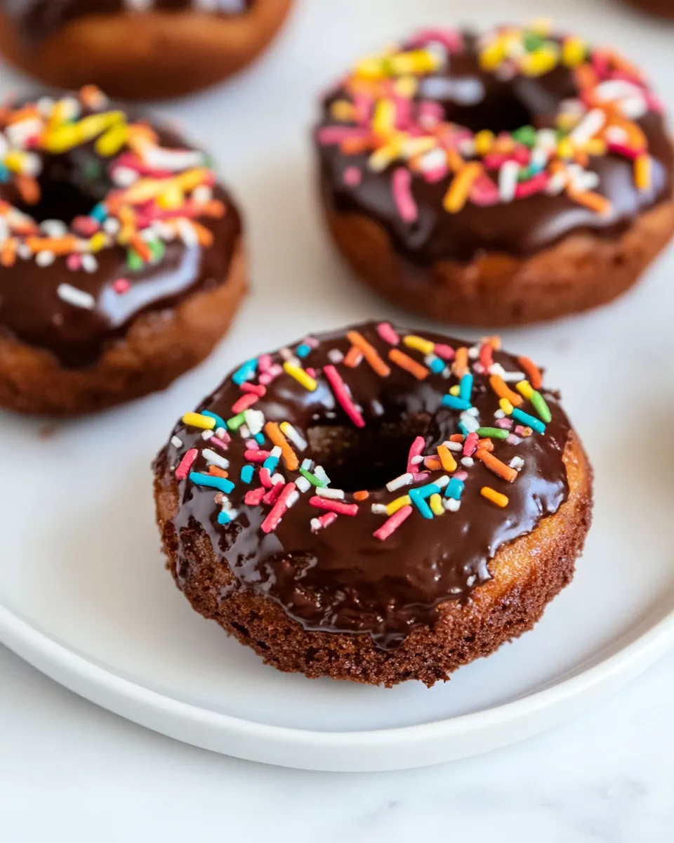 Delicious Chocolate Frosted Cake Donuts. picture