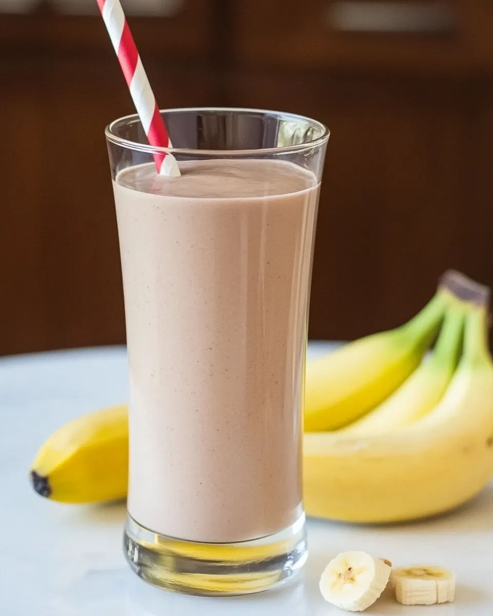Classic Chocolate Peanut Butter Banana Smoothie image