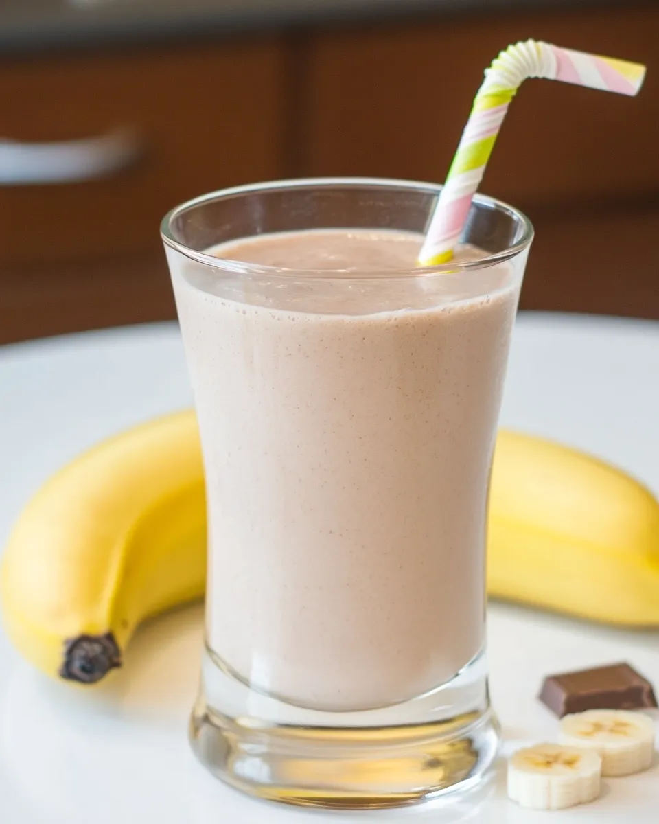 Easy Chocolate Peanut Butter Banana Smoothie recipe photo