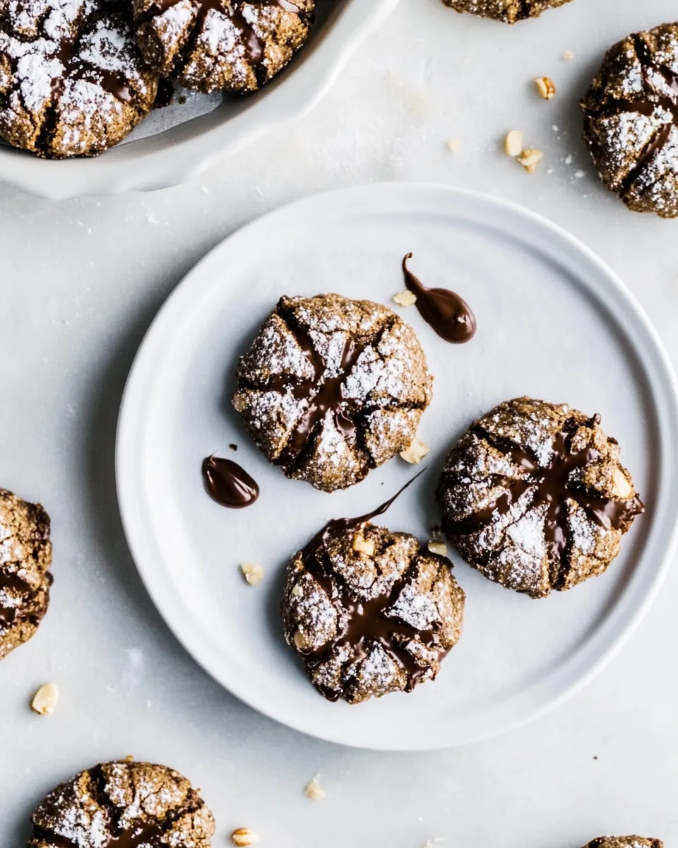 Easy Chocolate Peanut Butter Crinkle Cookies. recipe image
