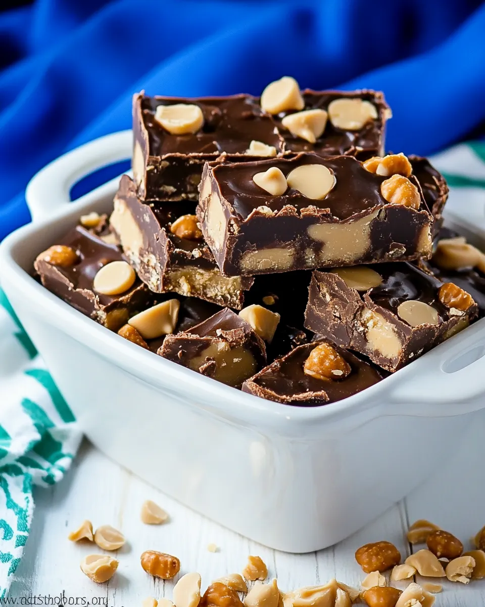Delicious Chocolate Peanut Butter Cup Fudge dish photo
