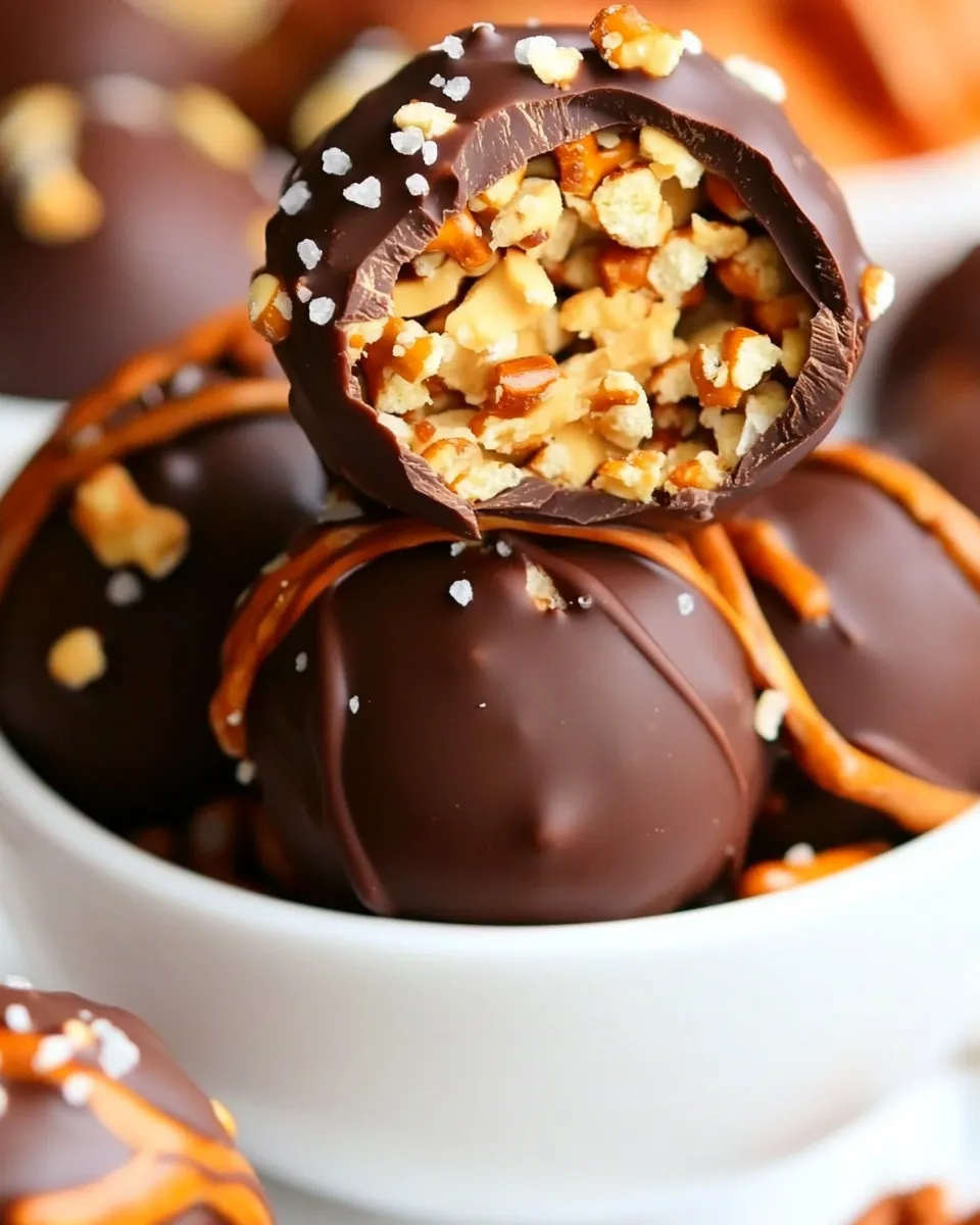 Homemade Chocolate Pretzel Peanut Butter Balls photo