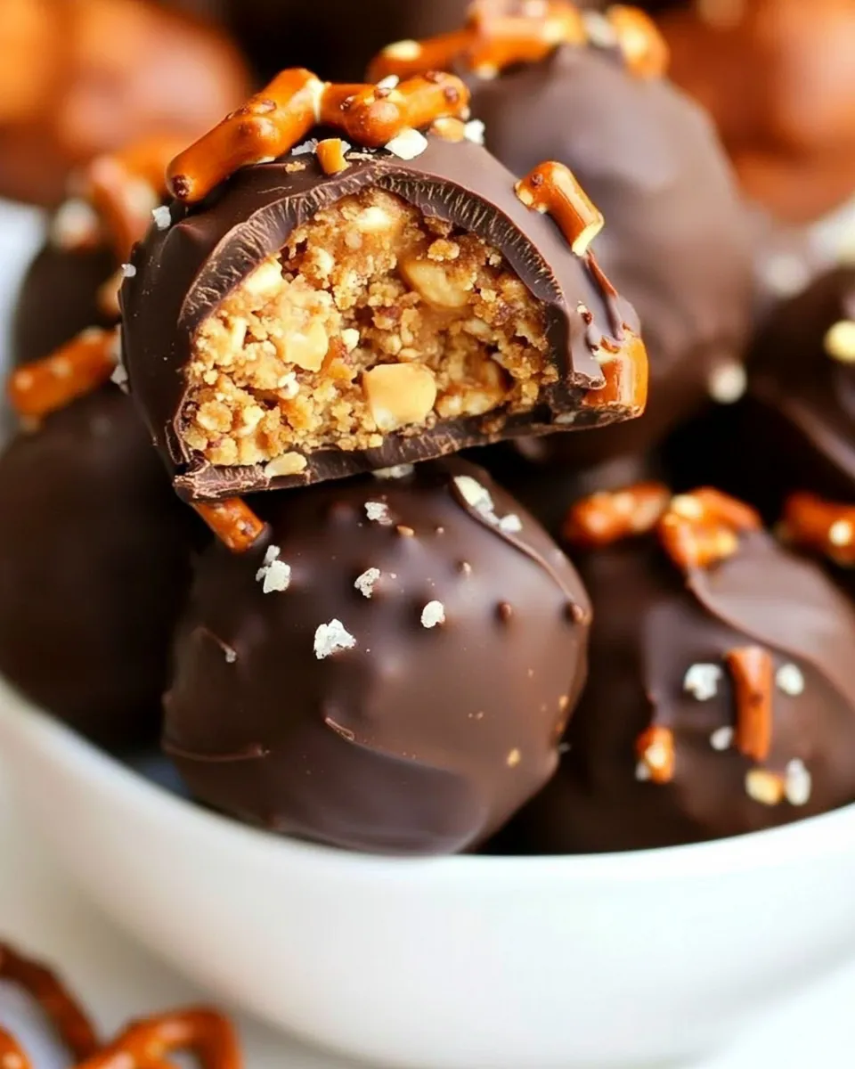 Classic Chocolate Pretzel Peanut Butter Balls image