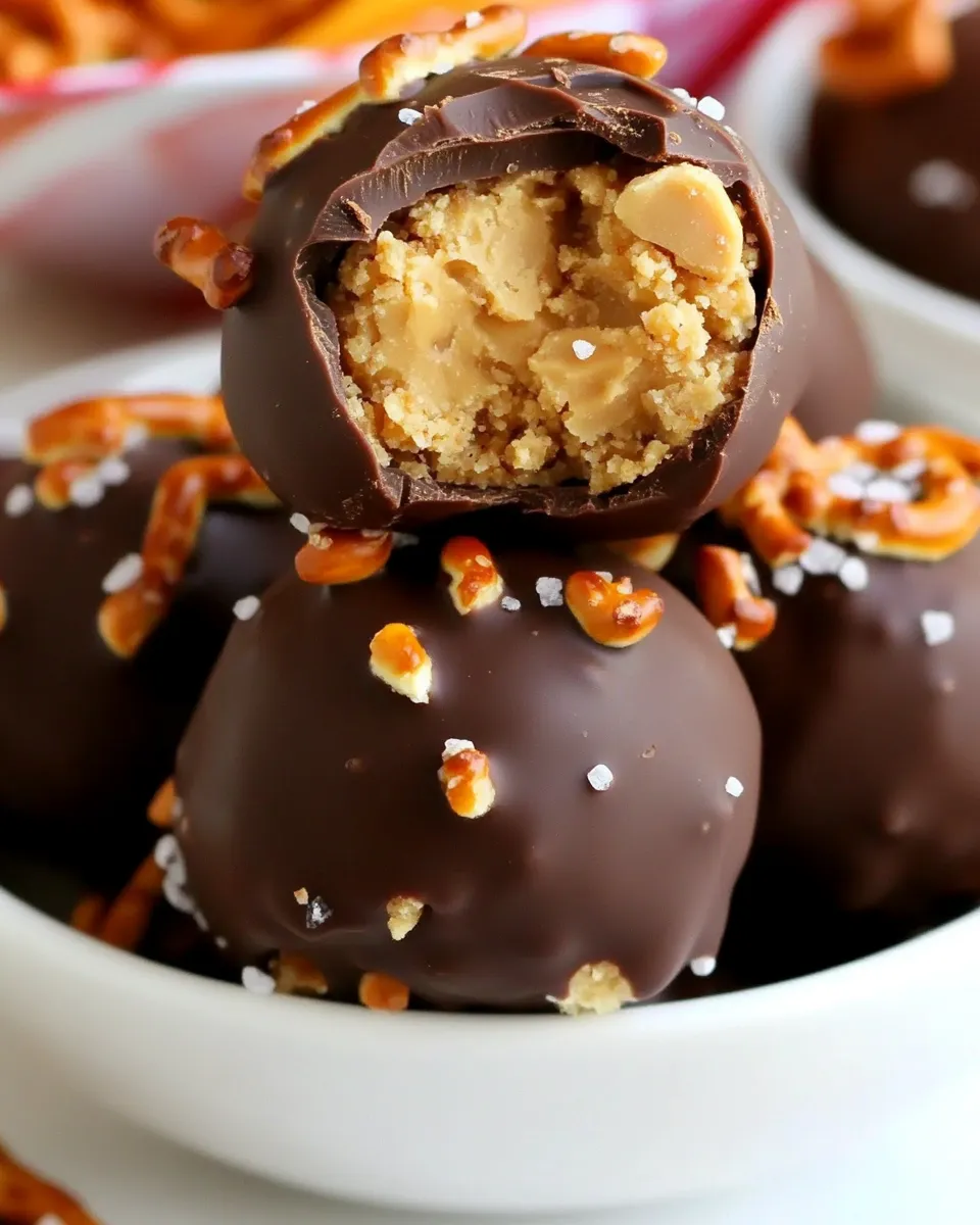 Delicious Chocolate Pretzel Peanut Butter Balls dish photo