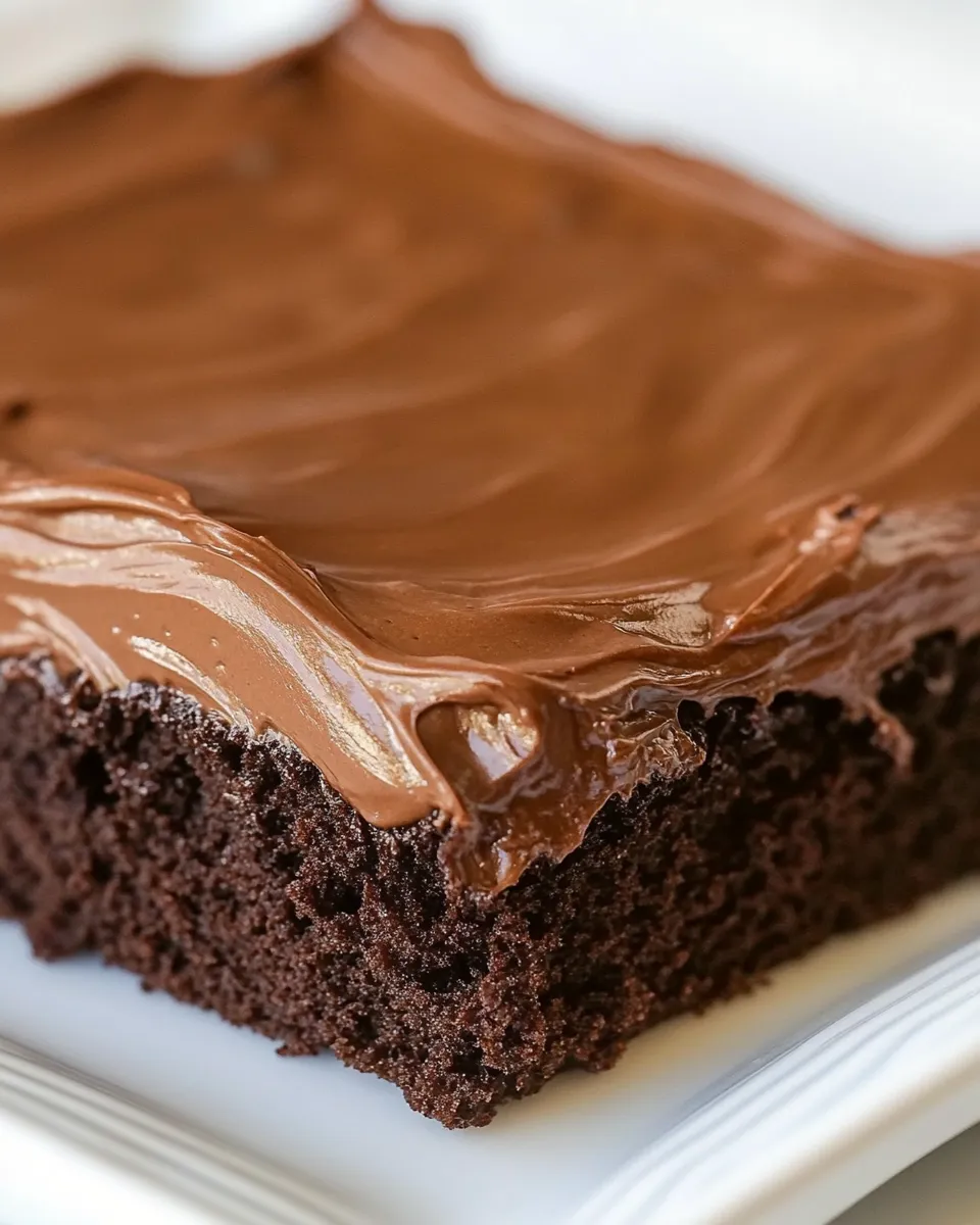 Homemade Chocolate Sheet Cake with Milk Chocolate Ganache Frosting photo