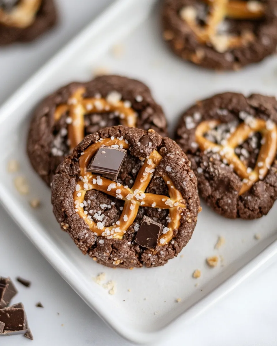 Sweet Chocolate Toffee Pretzel Cookies. dish image