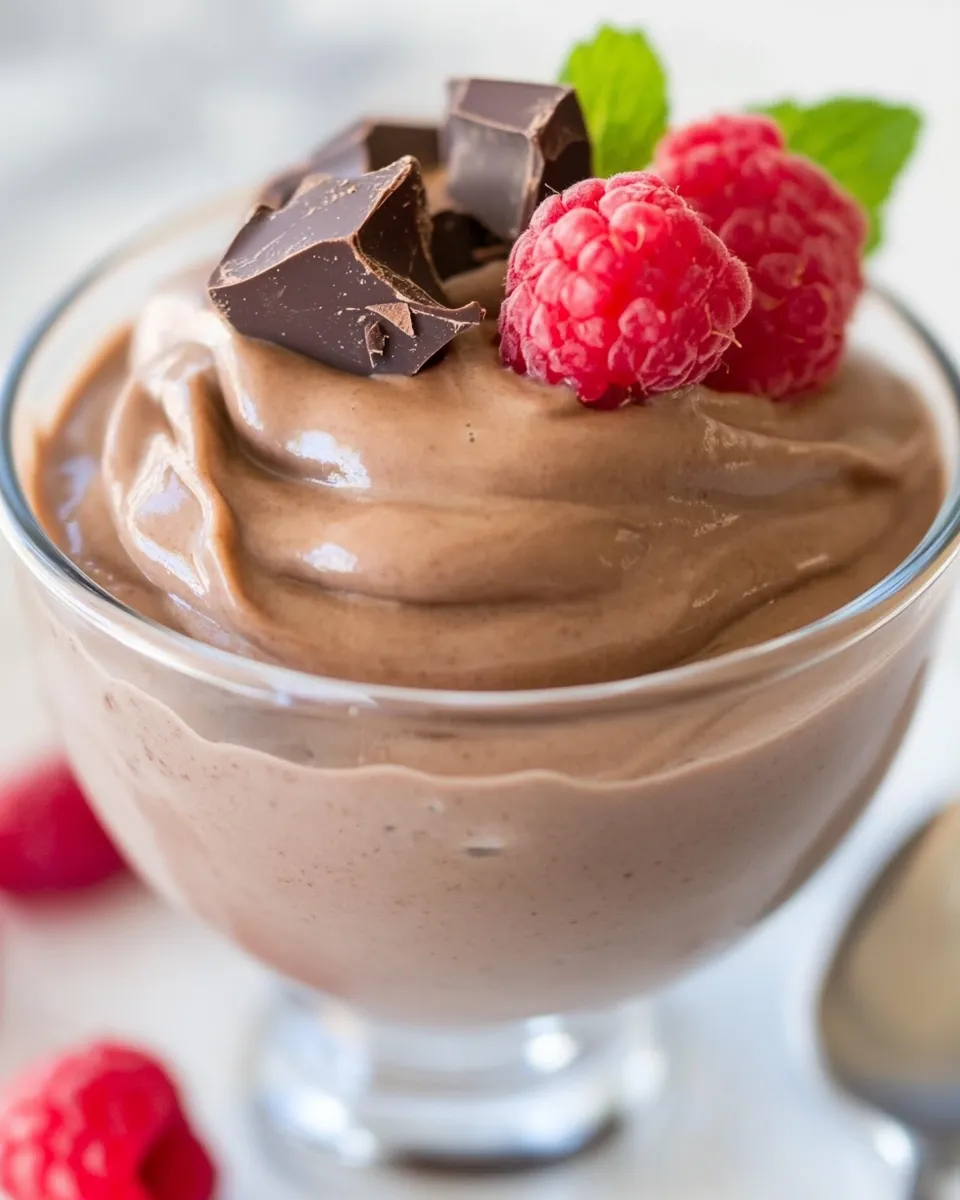 Easy Chocolate Yogurt (Like Pudding!) food shot