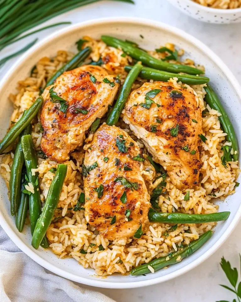 Homemade Coconut Chicken with Rice and Green Beans photo