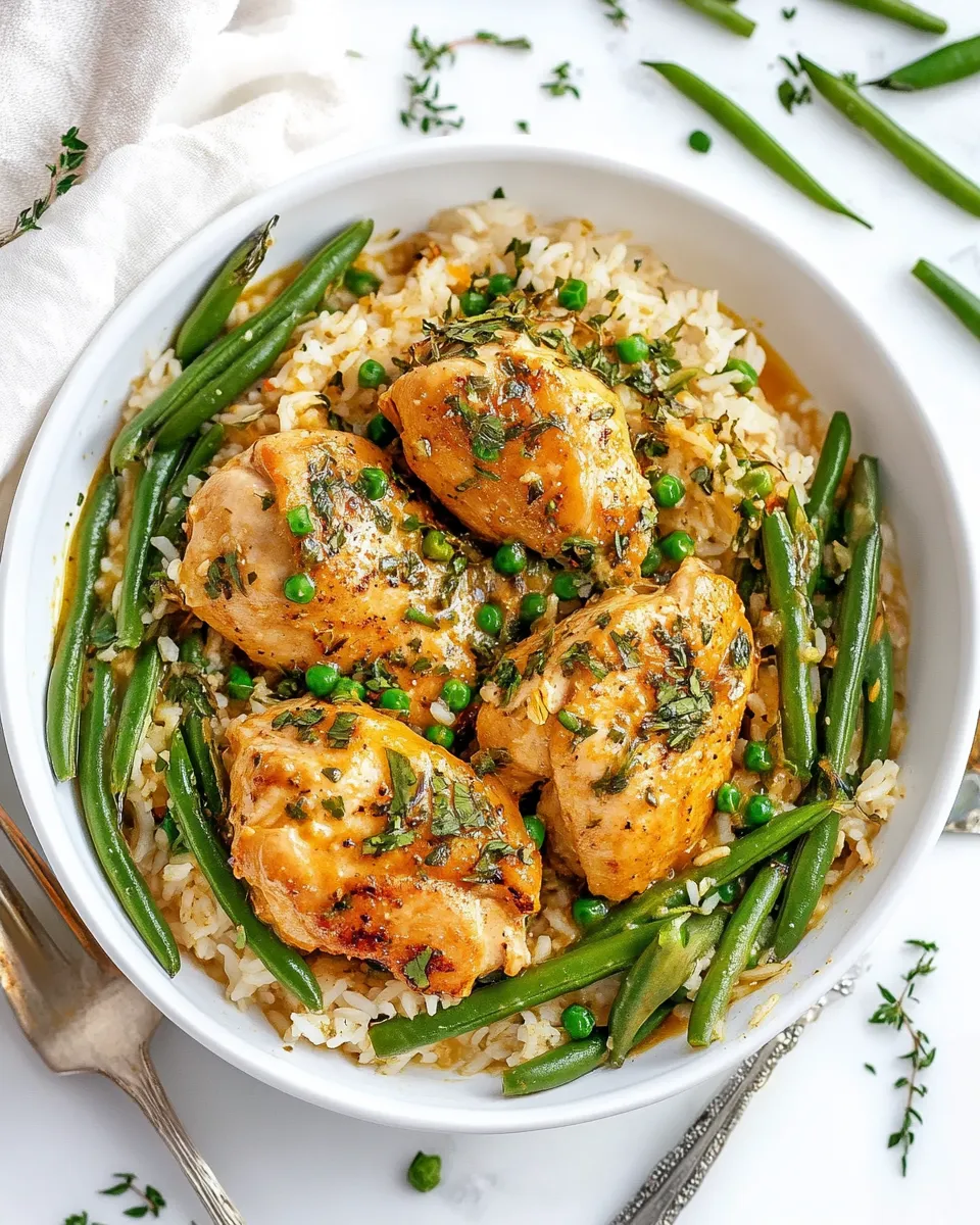Easy Coconut Chicken with Rice and Green Beans recipe image