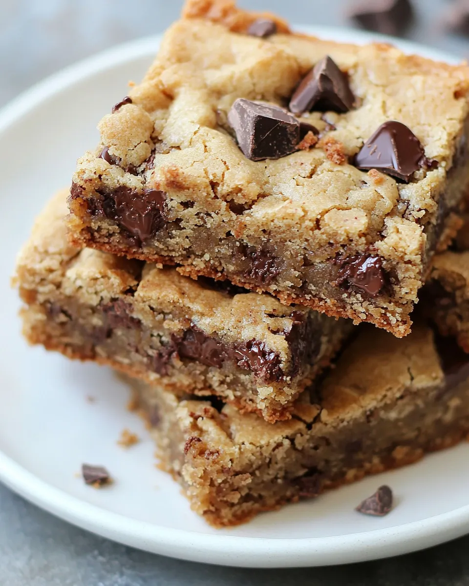 Easy Coconut Oil Chocolate Chunk Cookie Bars recipe image