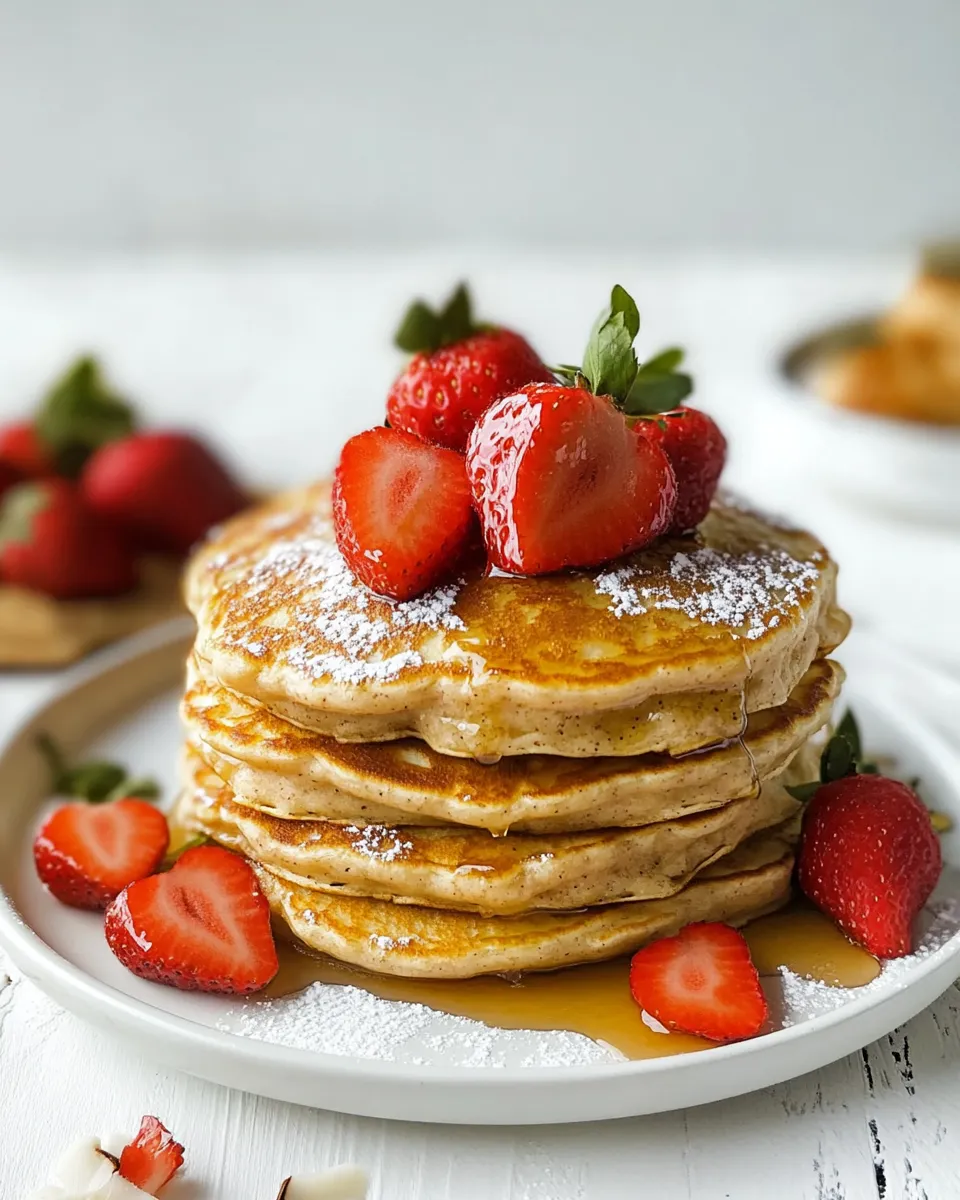 Delicious Coconut Pancakes Recipe food shot