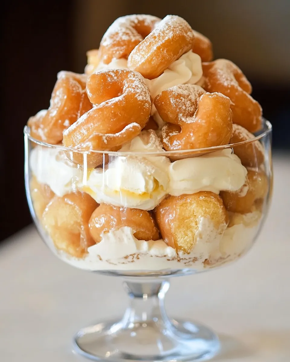 Easy Coffee and Doughnuts Trifle food shot
