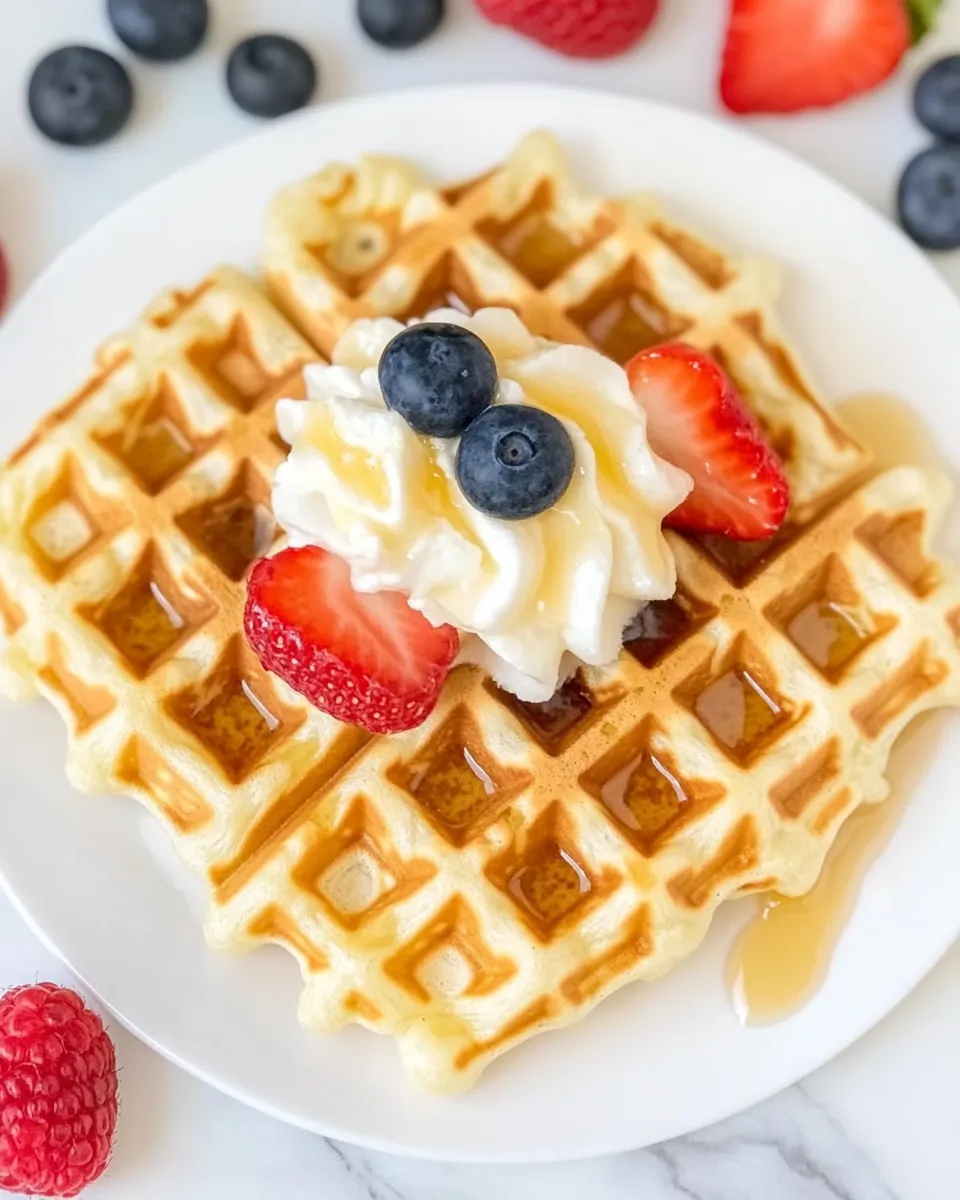 Homemade Cottage Cheese Waffles photo