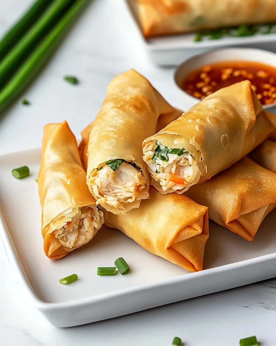 Easy Crab Rangoon Egg Rolls food shot